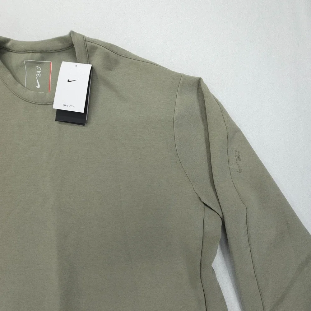 Nike Crewneck Sweatshirt Mens L Light Army/Green 24.7 ImpossiblySoft Dri-Fit NWT